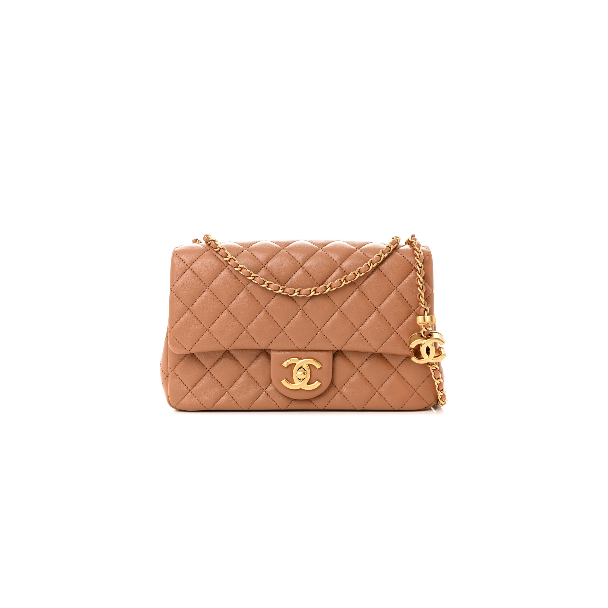 CHANEL MASTER LARGE FLAP BAG SHINY LANBSKIN AS5756 (23.5*14.5*7cm)